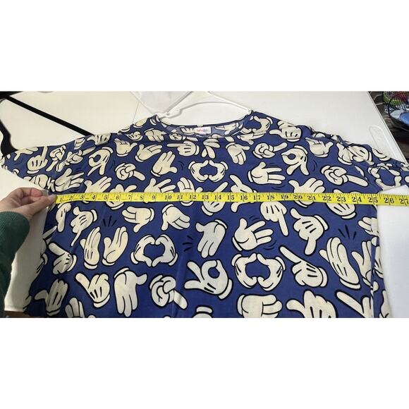 LuLaRoe Disney Blue Mikey Mouse Hands Size Medium Irma Tunic Top Soft Strech - Picture 8 of 10